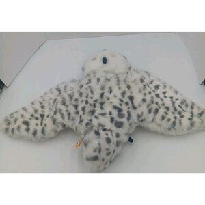 Folkmanis Snowy Owl Hand Puppet Bird Head Turns Plush White Wings 12" x 21"